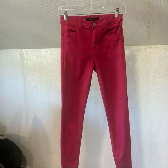 Revolve J Brand Coated Dizzy Pink Alana High Rise Crop Skinny Jeans - Picture 8 of 12